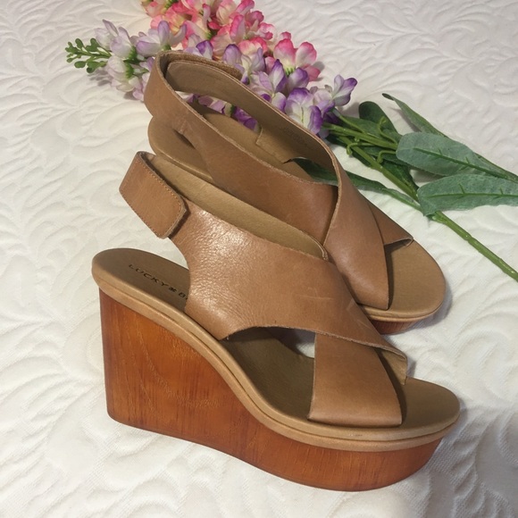 Lucky Brand Shoes - Lucky Brand LK-Odalia Wooden Wedge Sandal 7 1/2M
